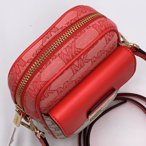 Michael Kors Sloan Editor Small Phone Logo Jacquard Crossbody Grapefruit Multi - Picture 9 of 16